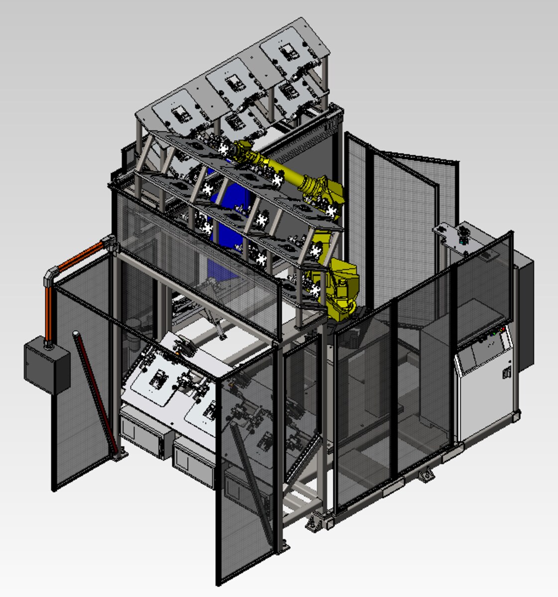 Automated Assembly Cell — mechanical design render