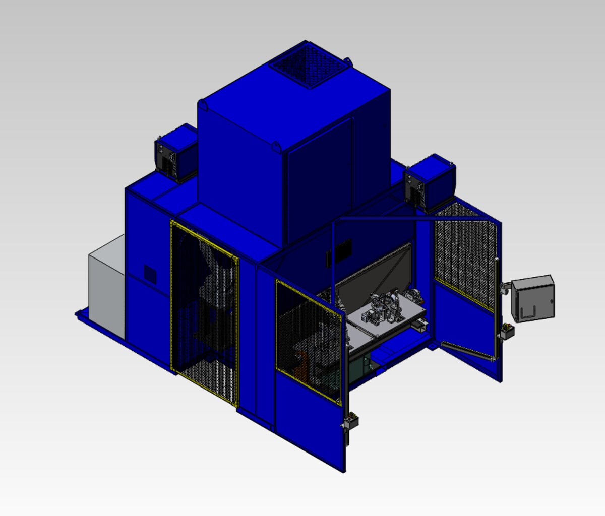 H Frame Robotic Weld Cell — mechanical design render