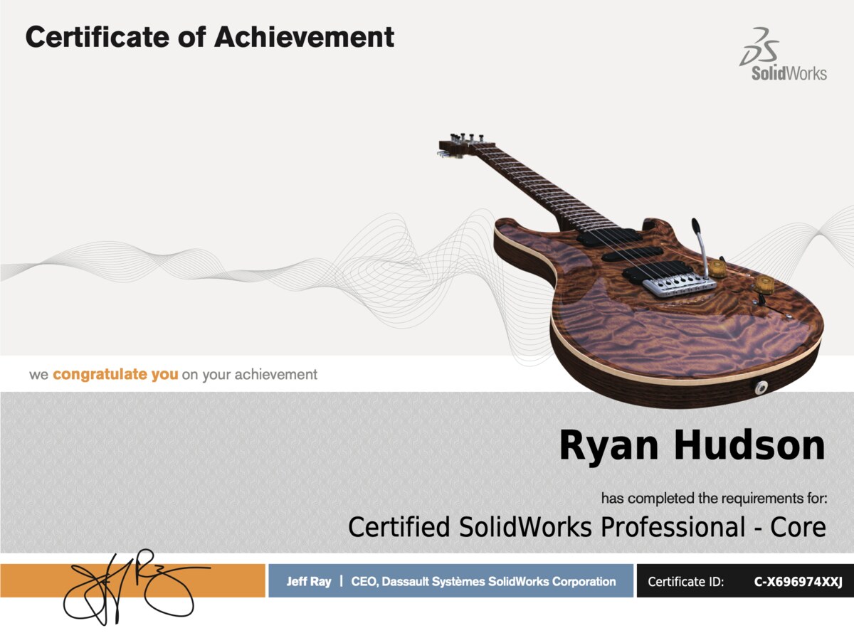 Certified SolidWorks Professional — Core certificate