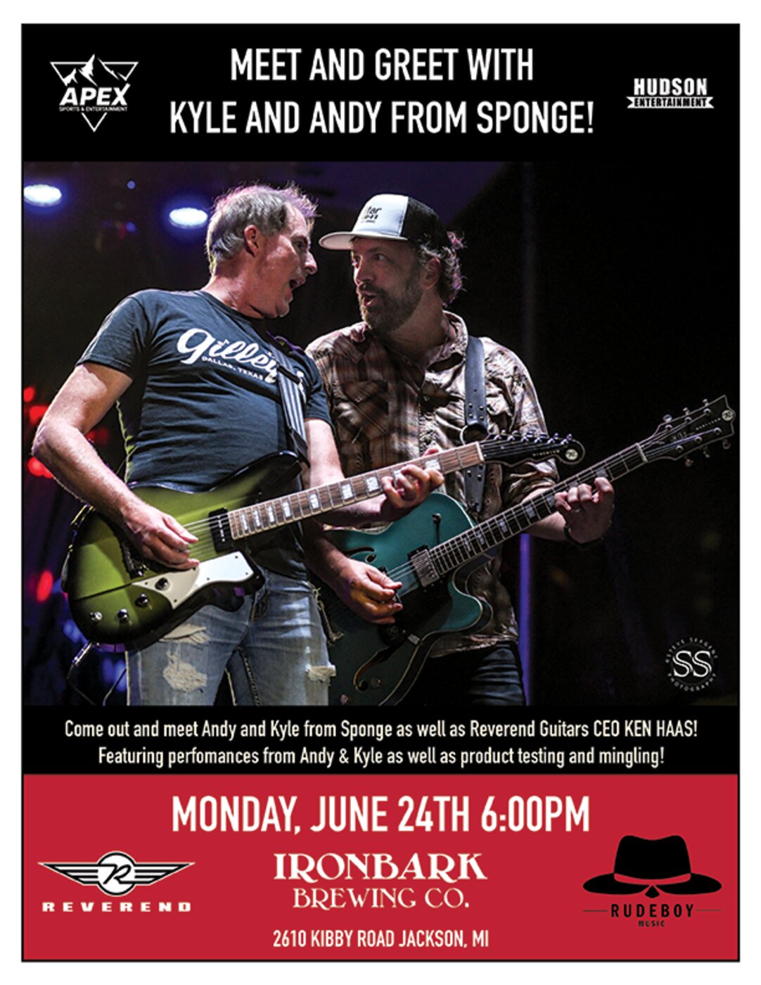 Reverend Guitars meet-and-greet promotional artwork